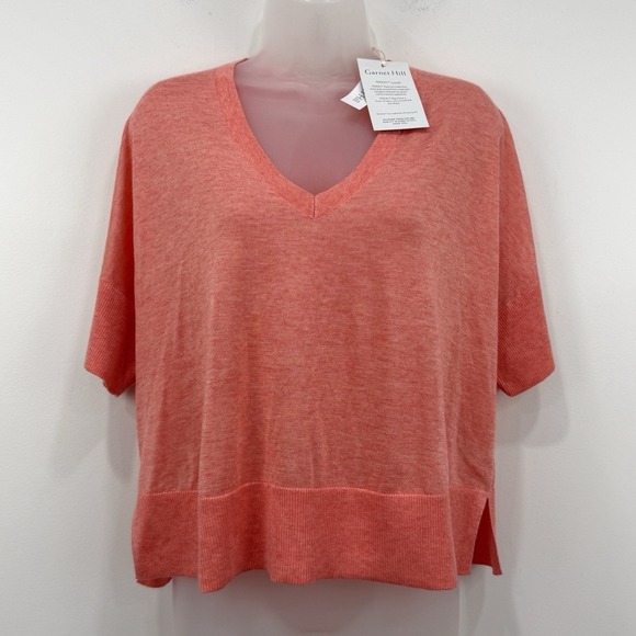 Garnet Hill Sweaters - Garnet Hill Tencel Merino Wool Sweater Tee Coral S NWT Oversized Boxy Coastal
